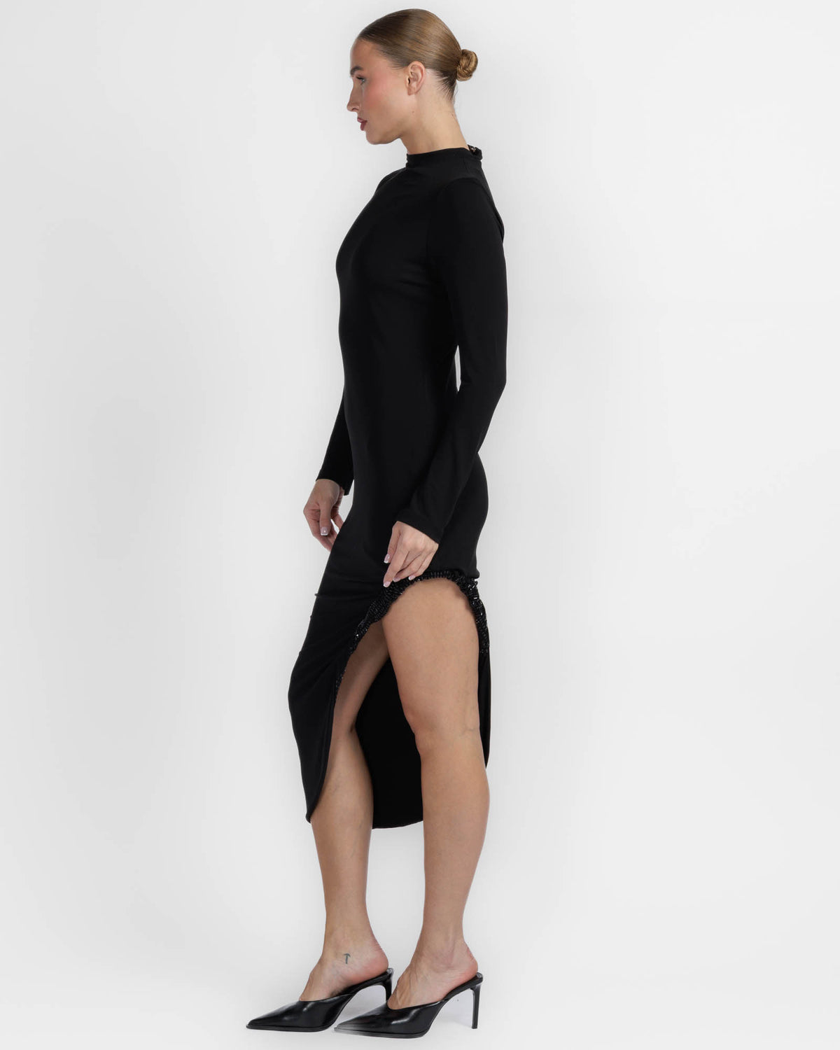 Twisted Drape Hem Dress
