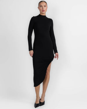 Twisted Drape Hem Dress