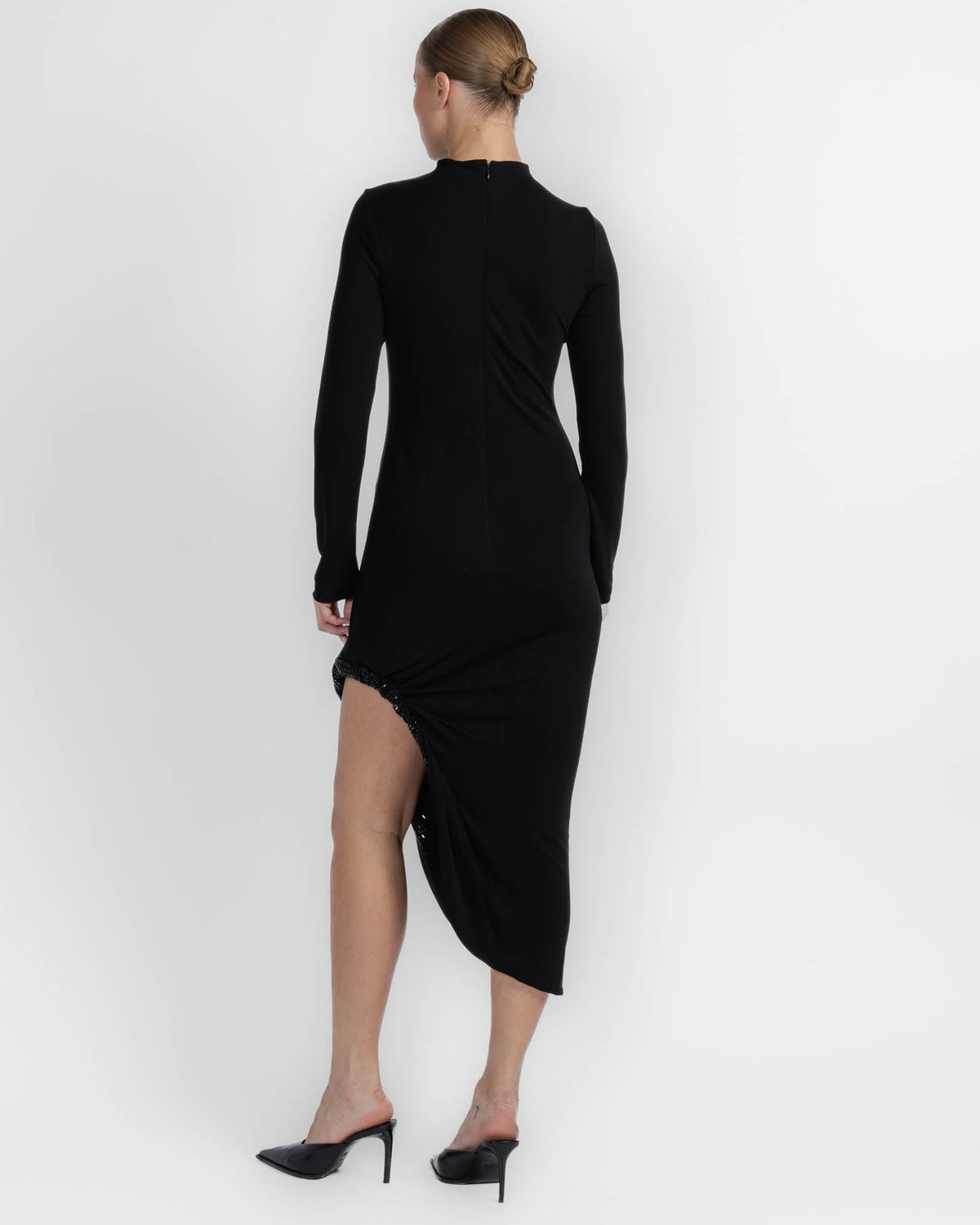 Twisted Drape Hem Dress