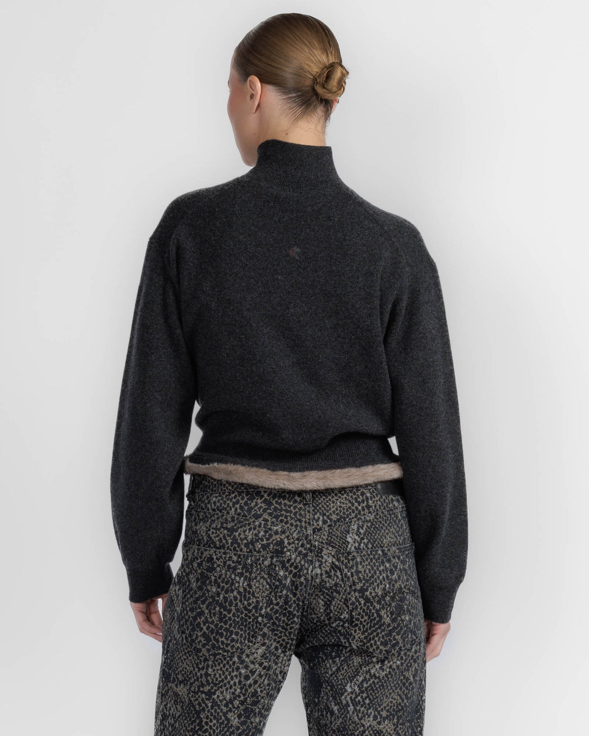 Wired Faux Mink Turtleneck