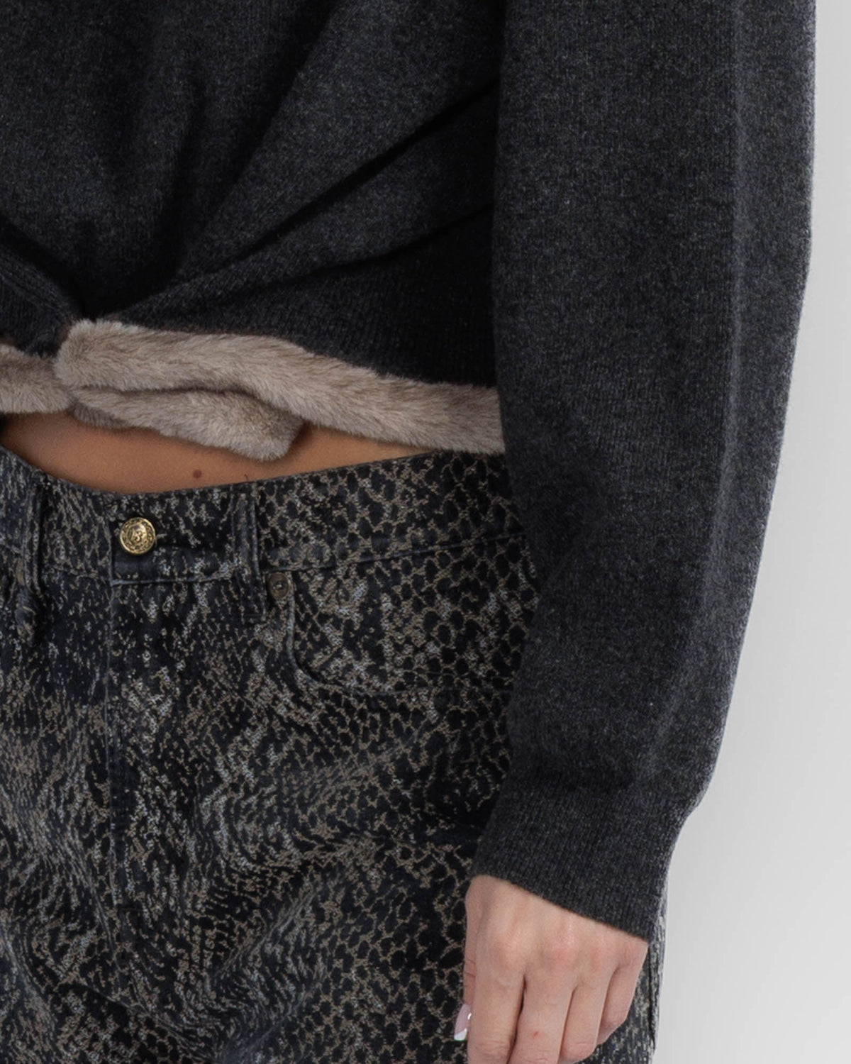 Wired Faux Mink Turtleneck