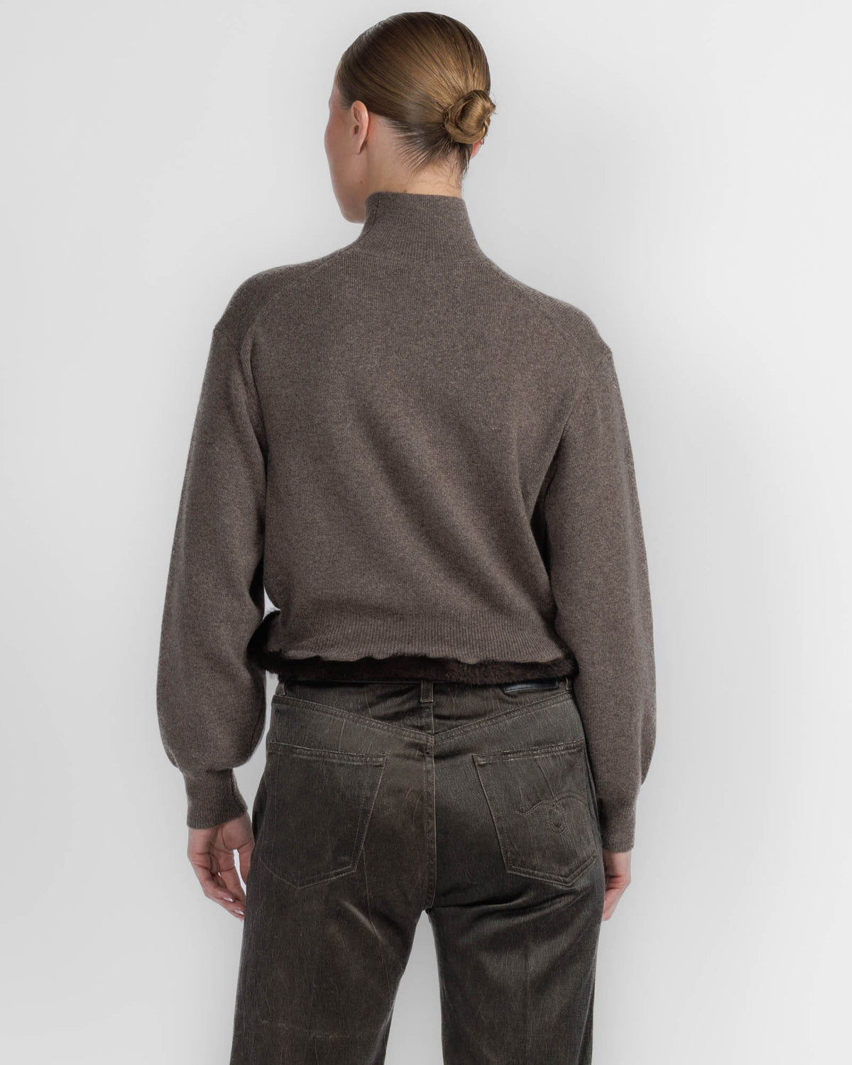Wired Faux Mink Turtleneck