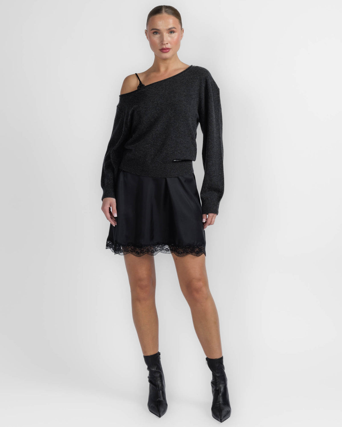 Slip Dress With Long Sleeve Sweater