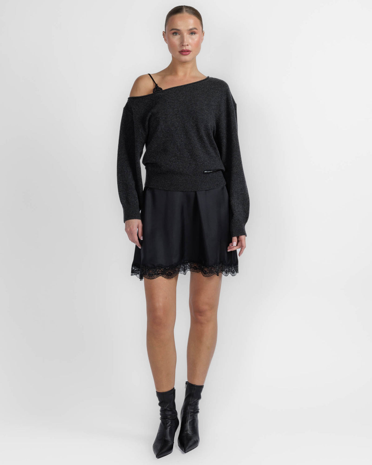 Slip Dress With Long Sleeve Sweater