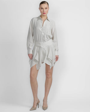 Cut Off Double Shirt Dress
