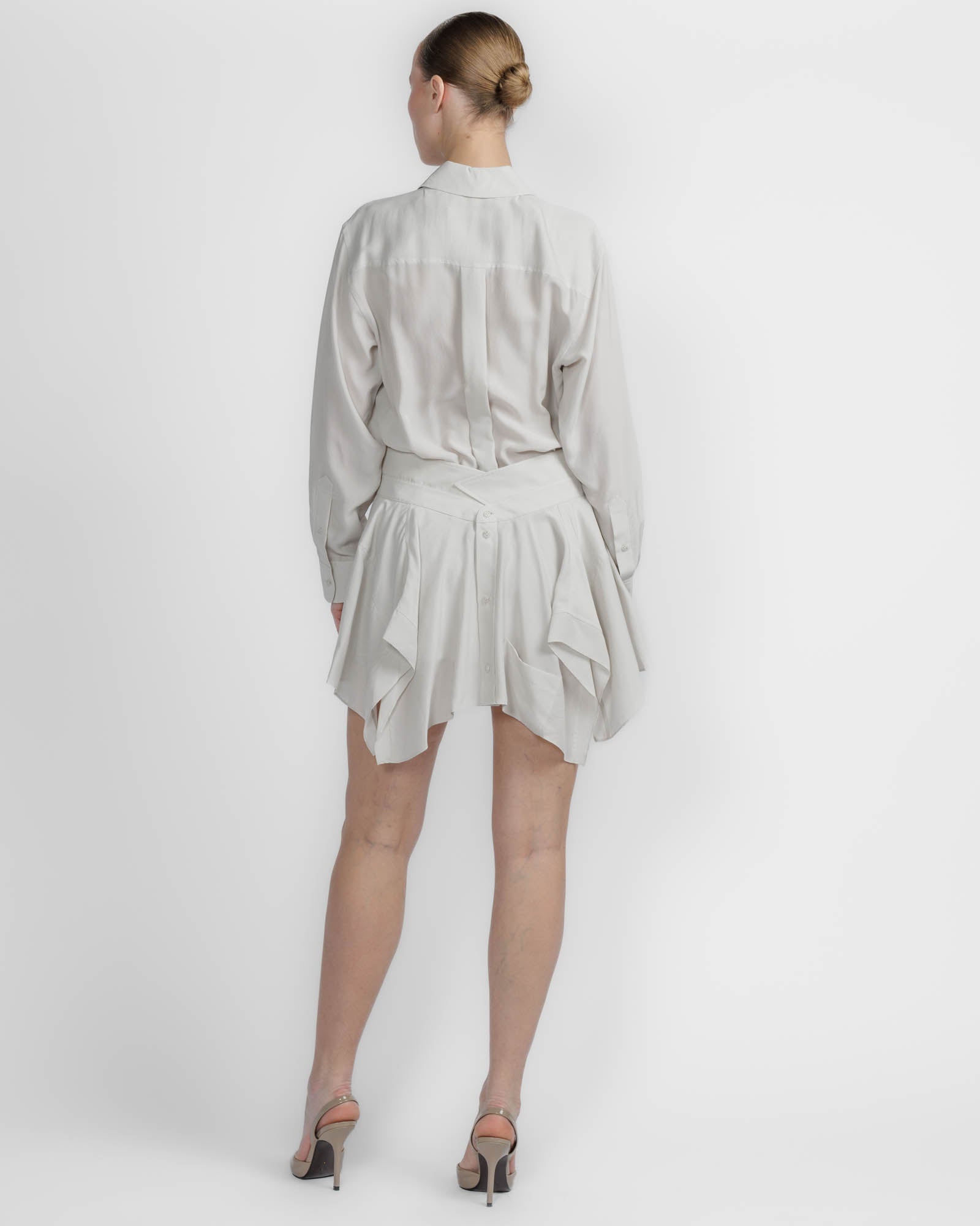 Cut Off Double Shirt Dress