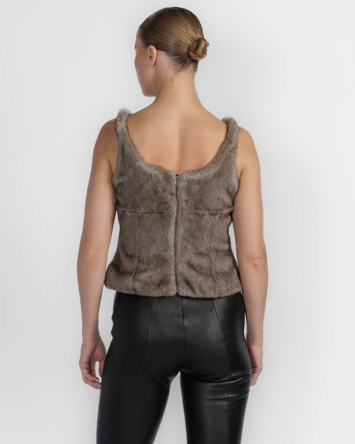 Faux Fur Fitted Tank Top