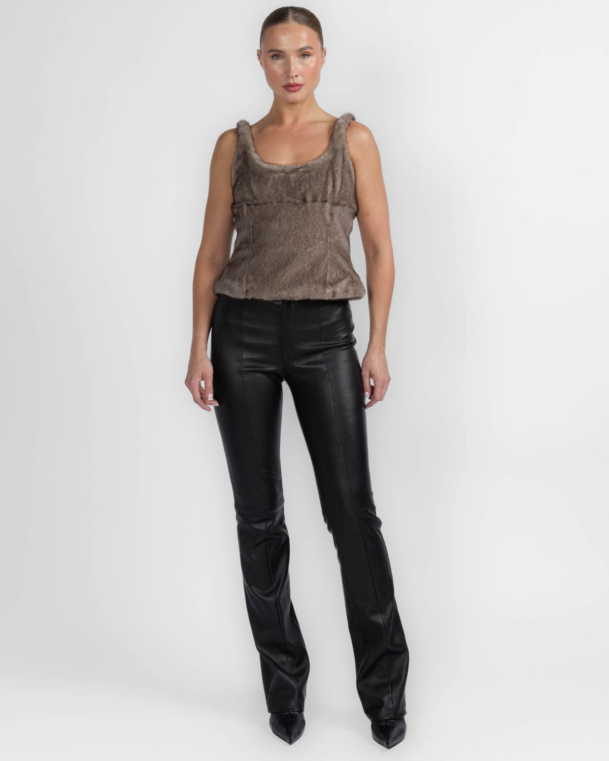 Faux Fur Fitted Tank Top