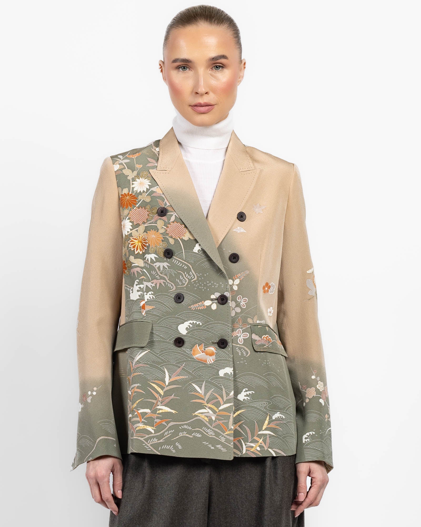 Double-Breasted Kimono Jacket
