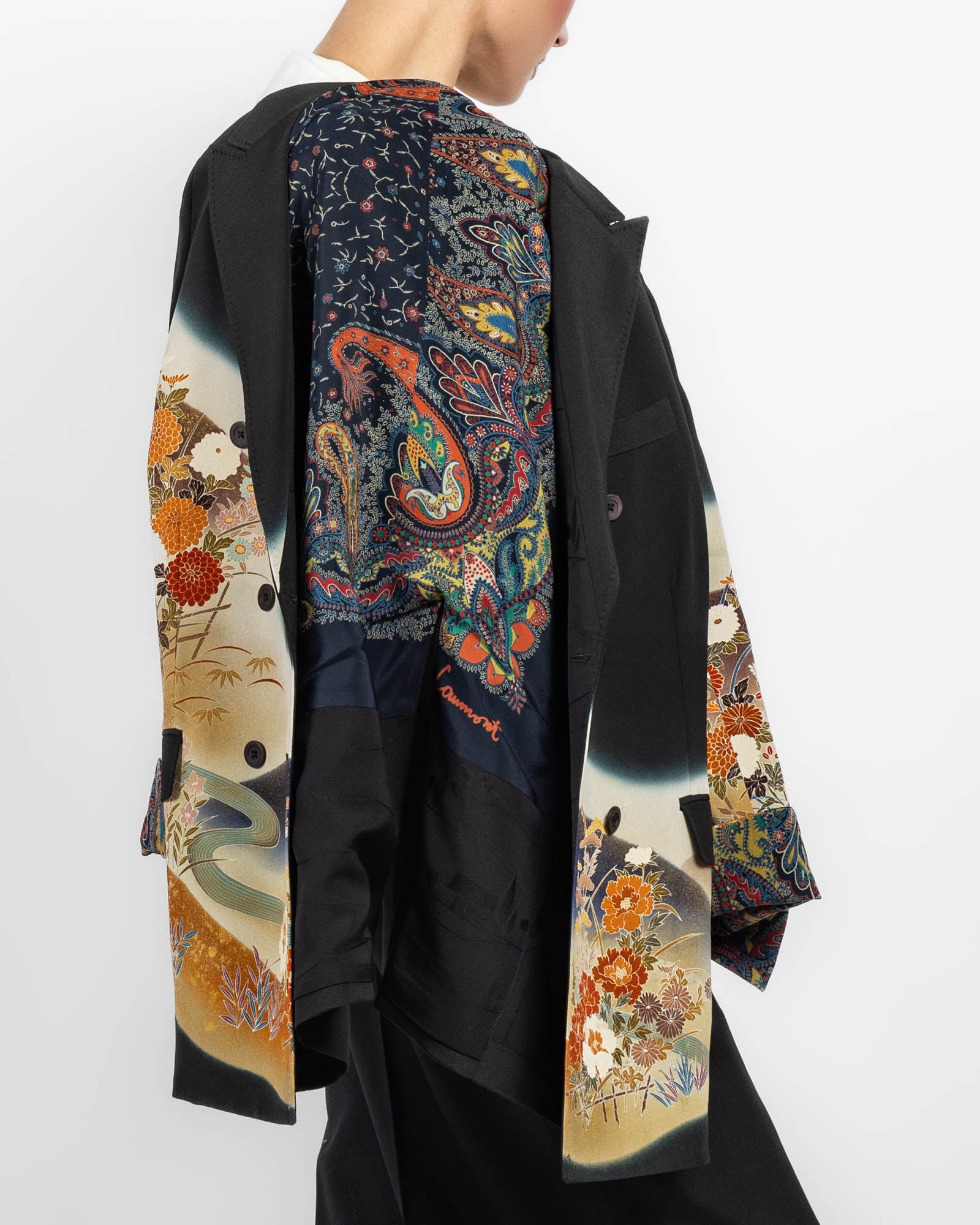 Flared Double-Breasted Kimono Jacket