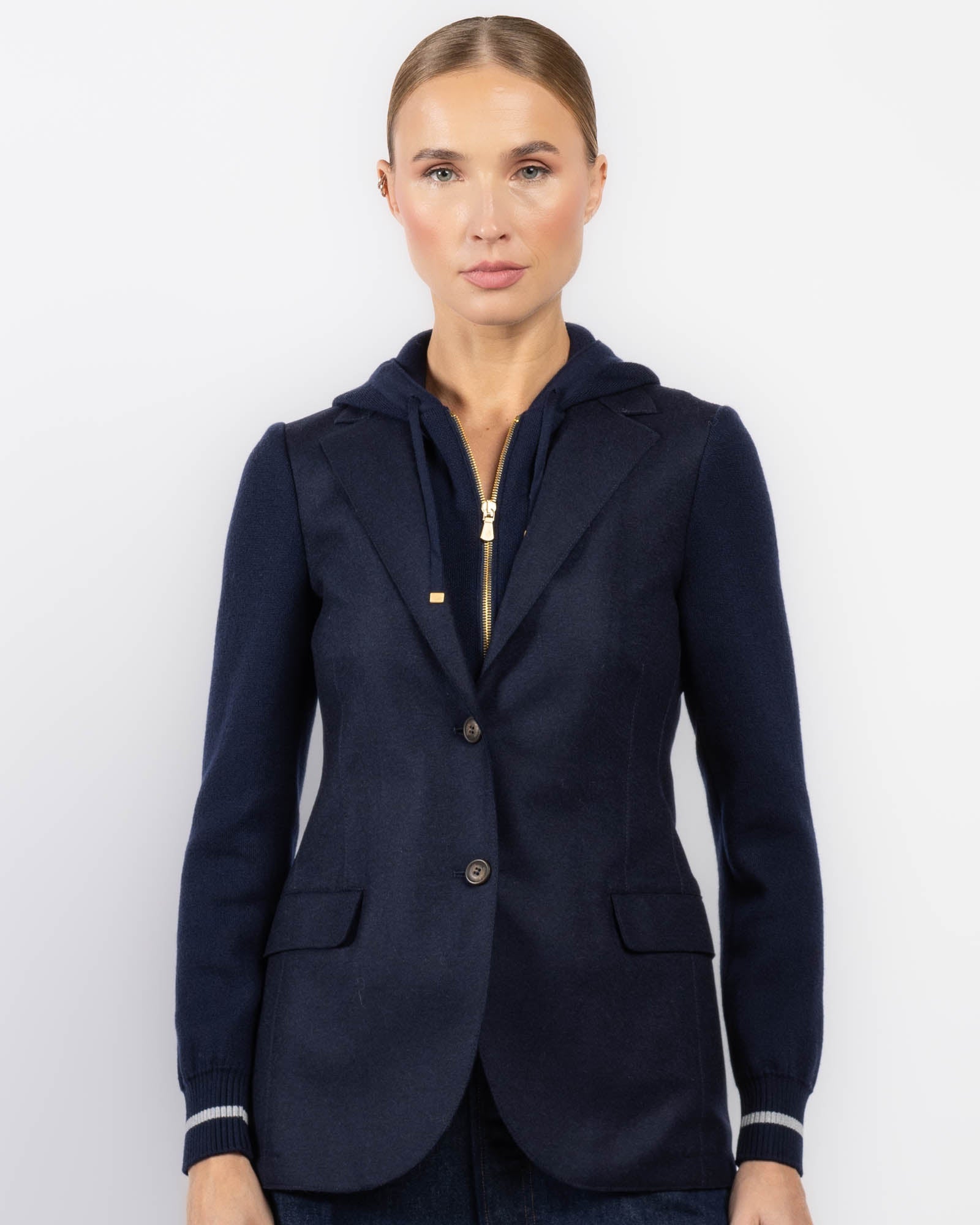 Hooded Single Breasted Blazer