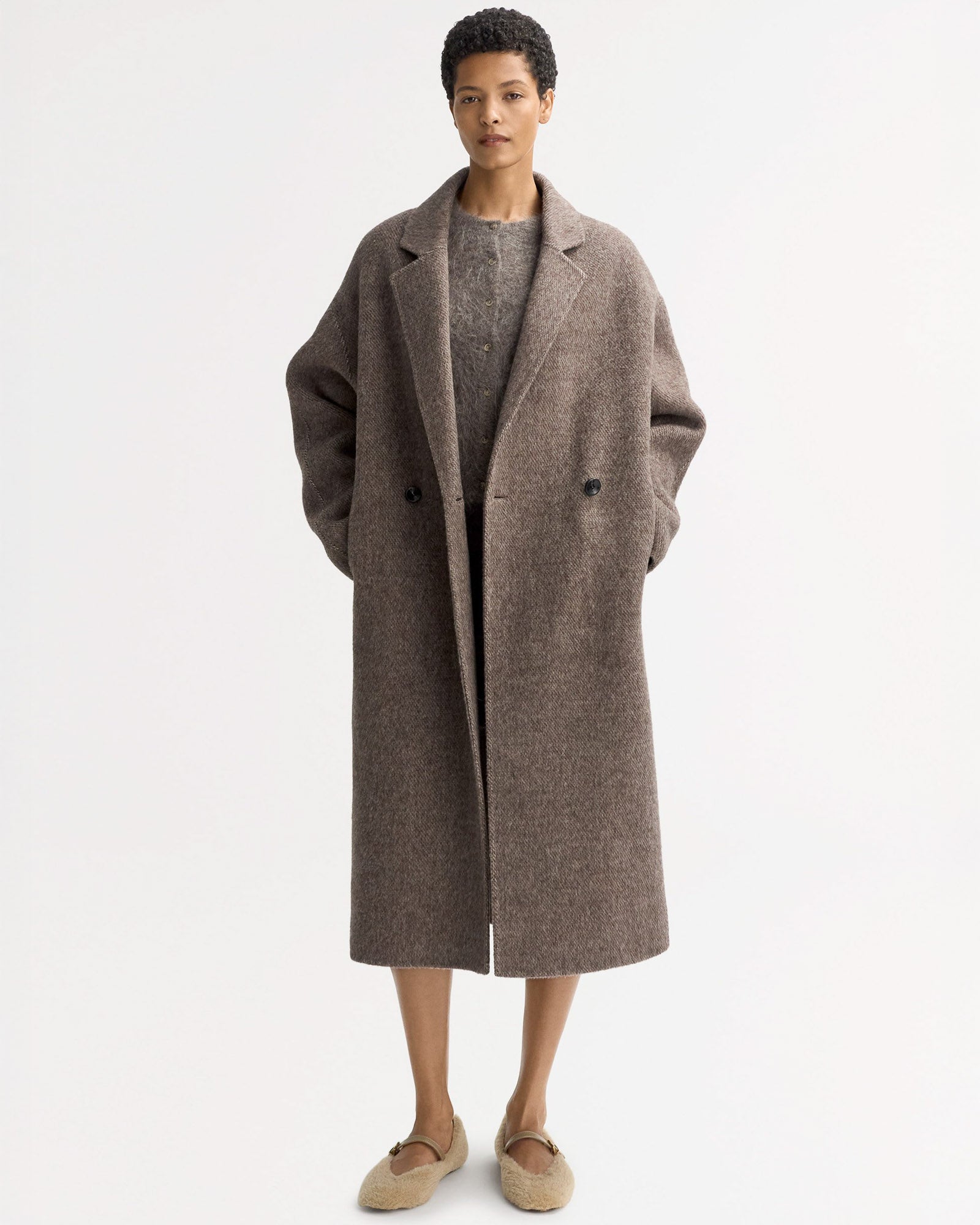 SOFT GOAT Herringbone Coat