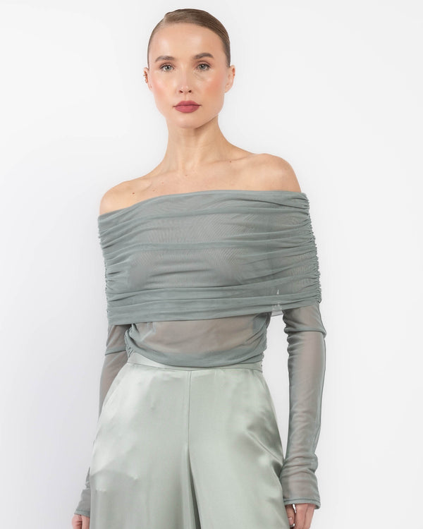 Mesh Off-Shoulder Top