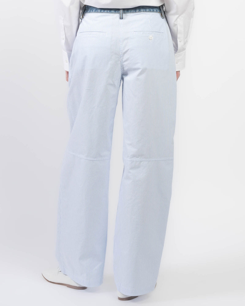 Oxford Pants With Denim Waist