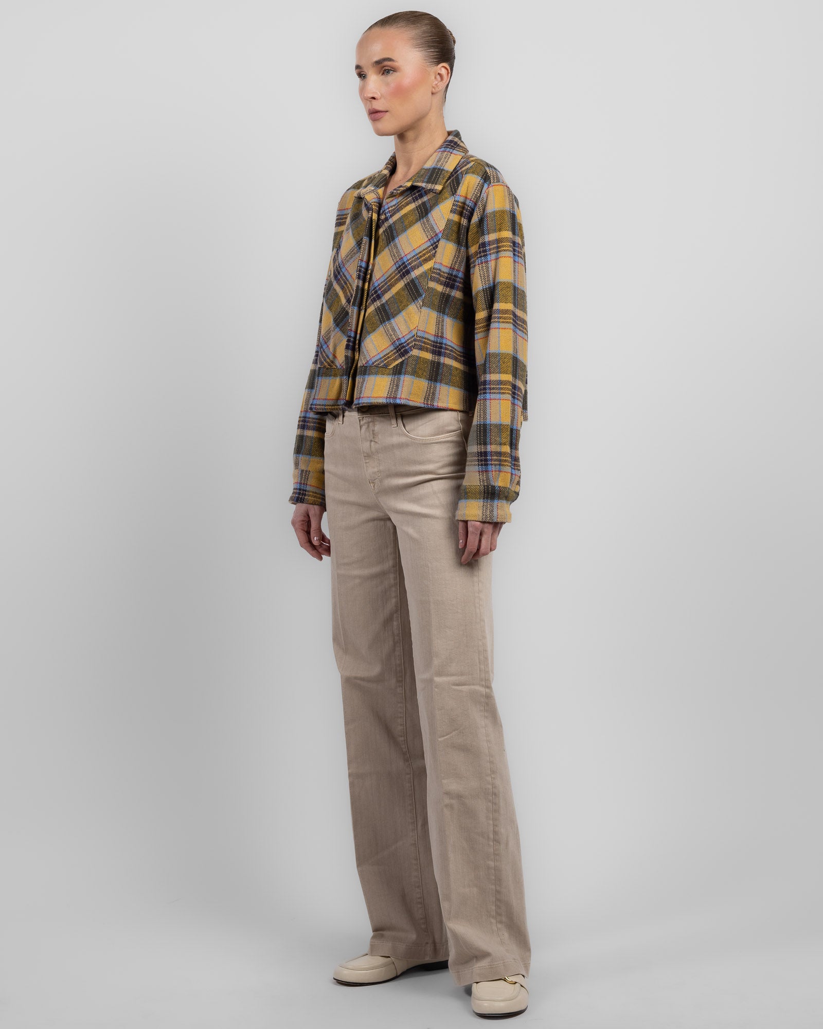 Chemise en flanelle à bavette