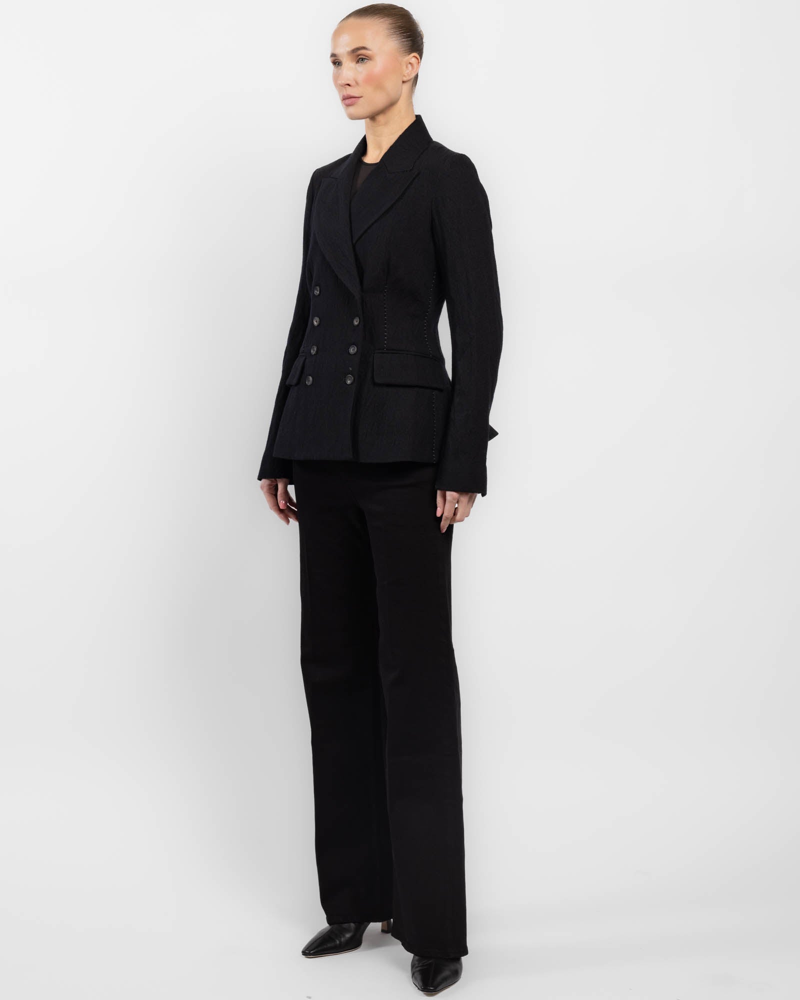 Crumpled Double-Breasted Jacket