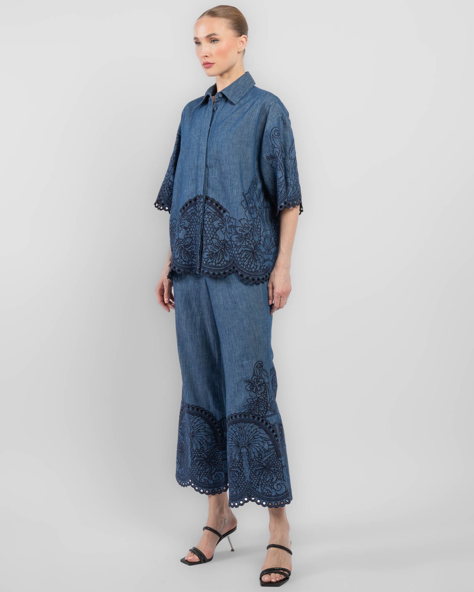 Coco Embroidered Denim Shirt