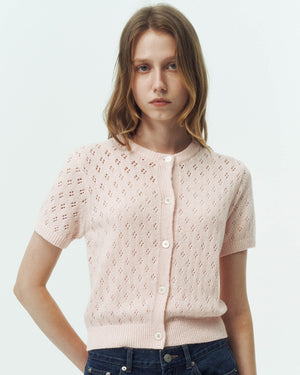 Crochet Short Sleeve Cardigan