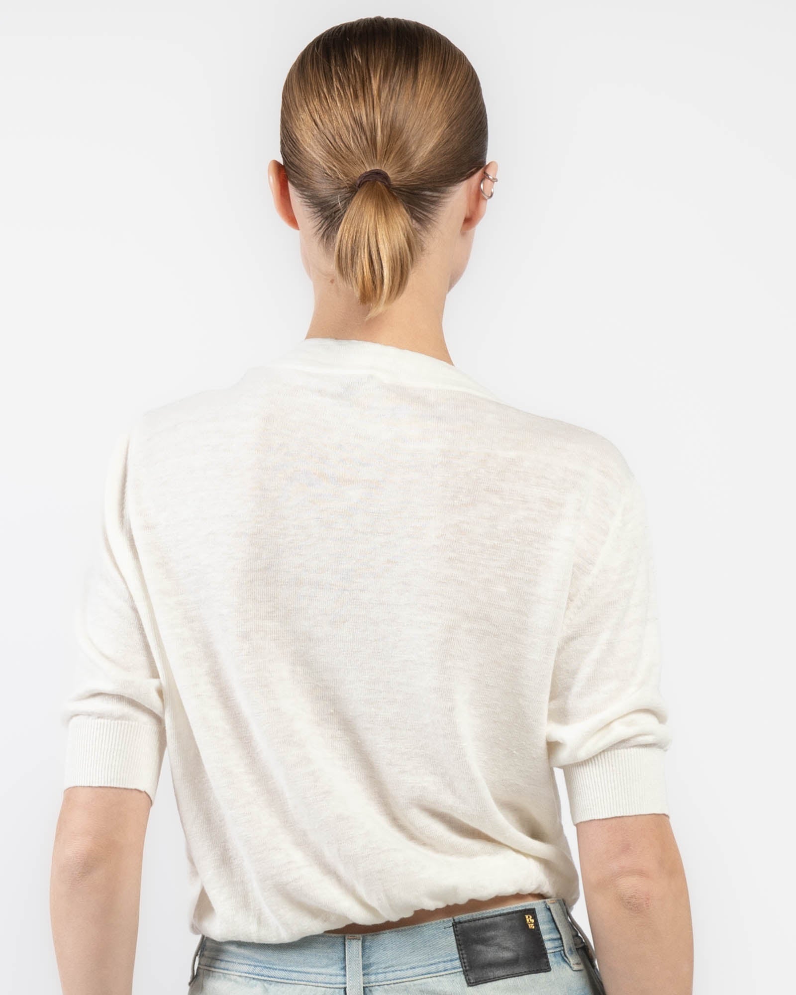 Elbow Sleeve Balloon Cardigan