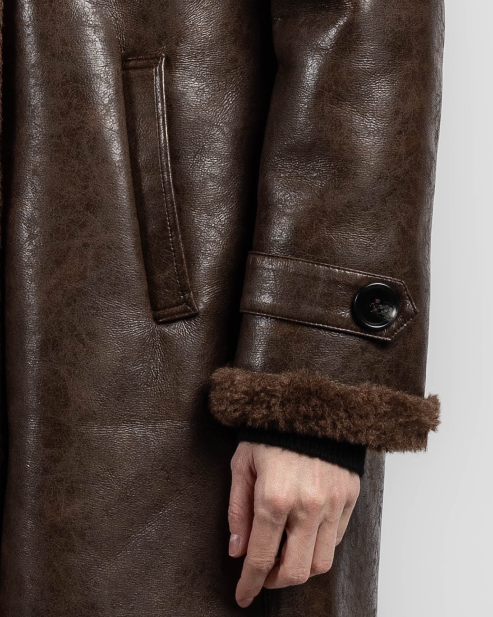 Faux Leather Coat