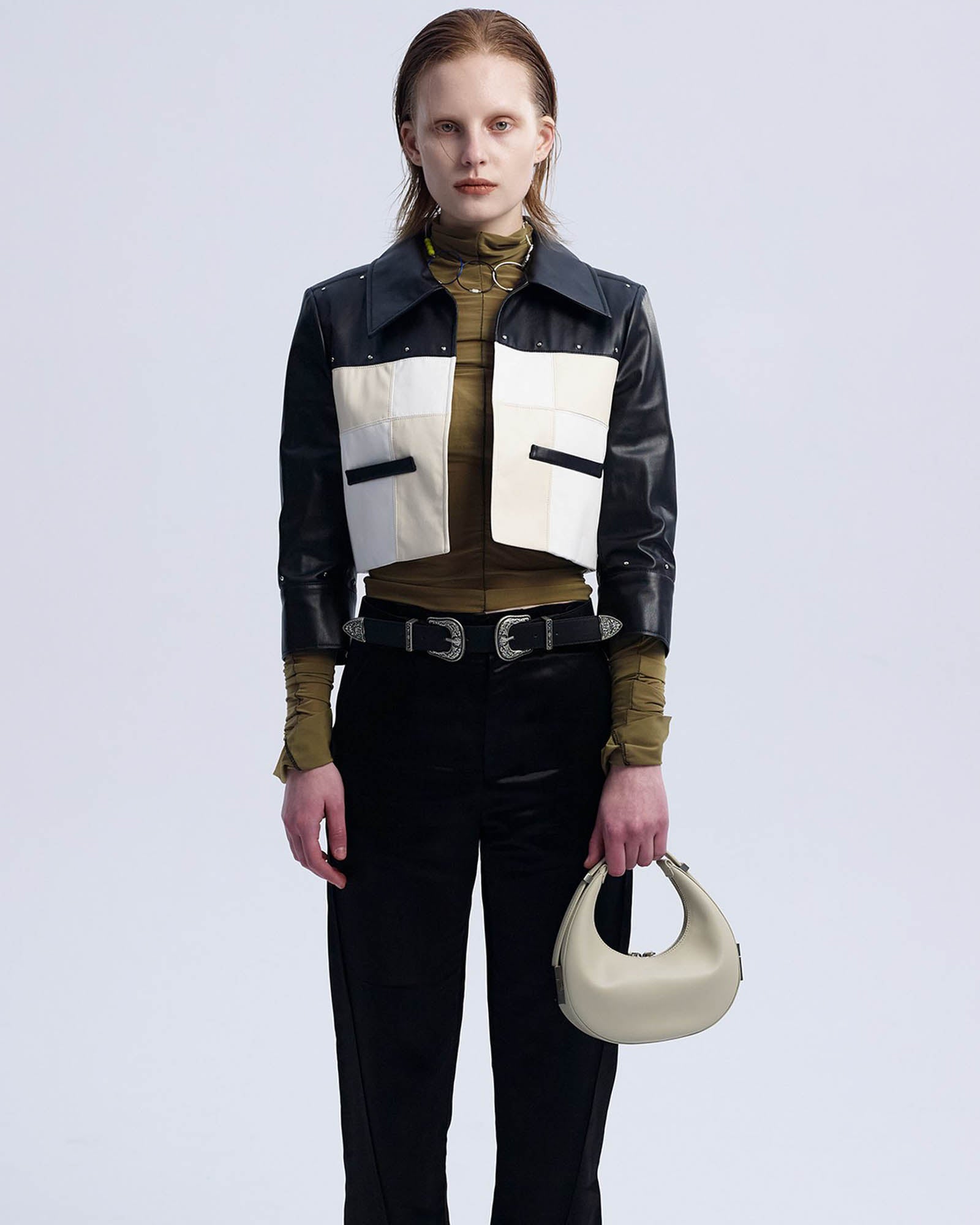 Osoi crescent shaped Toni mini bag smooth black leather | Pipe and Row -  PIPE AND ROW
