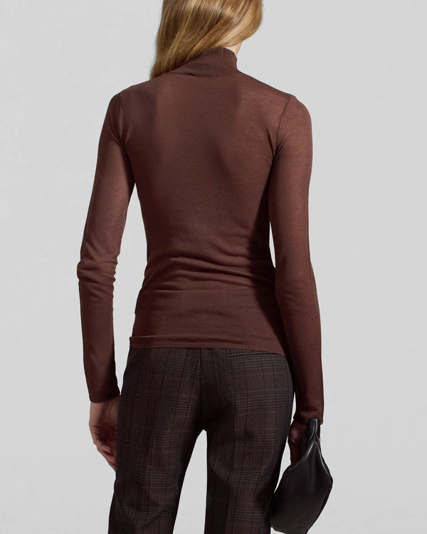 Sheer Turtleneck Sweater