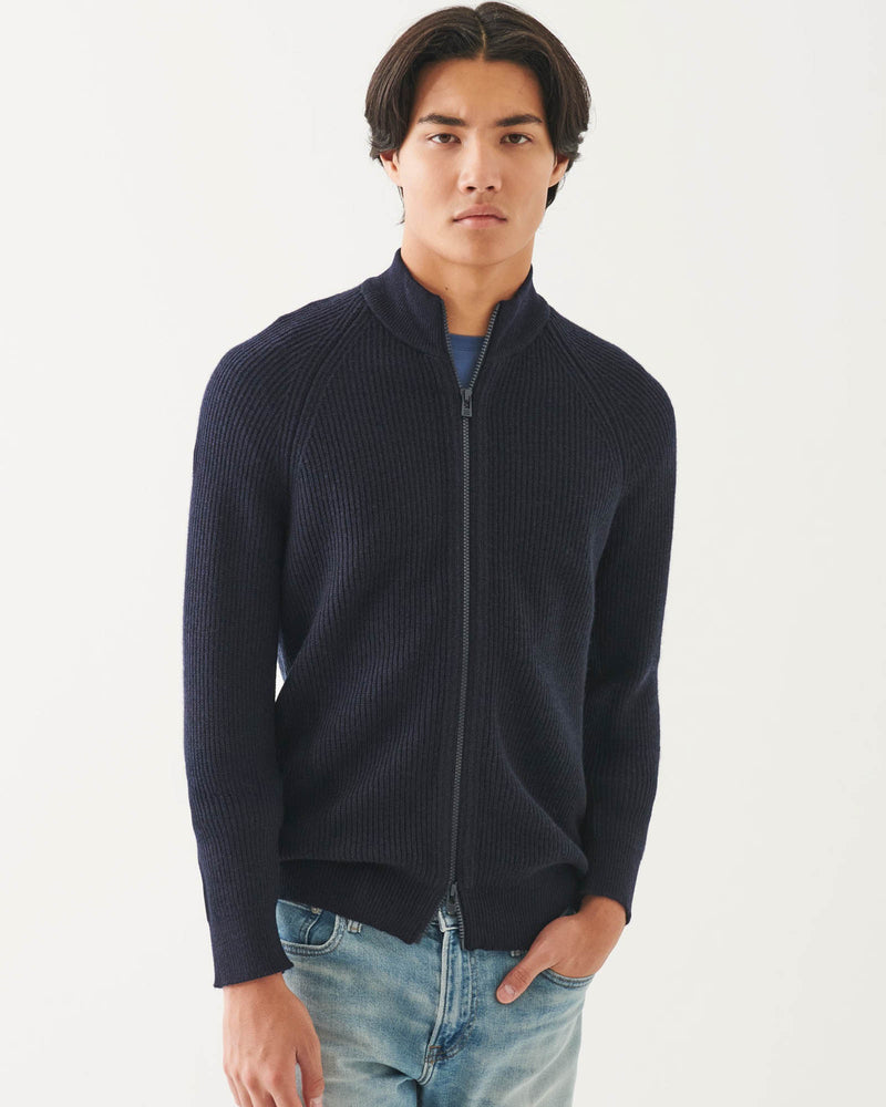 Full-Zip Mock Sweater