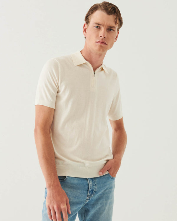 Short Sleeve Zip Polo Sweater