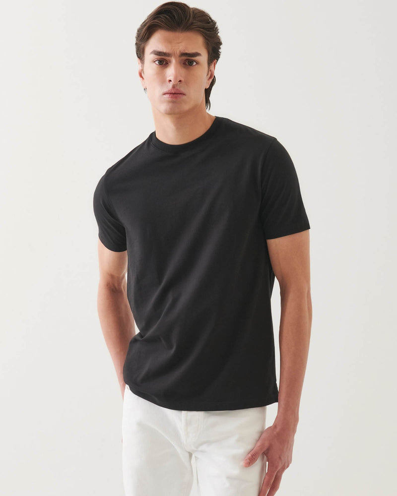 Organic Pima High Neck Crew Tee