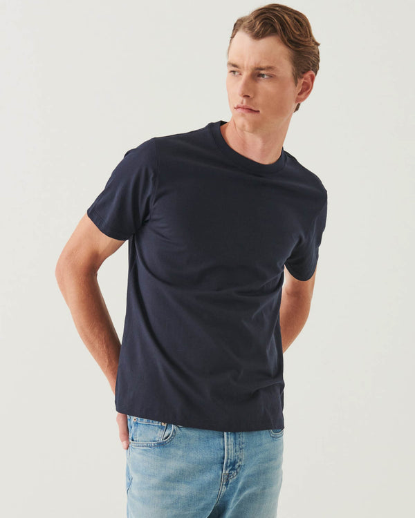 Organic Pima High Neck Crew Tee