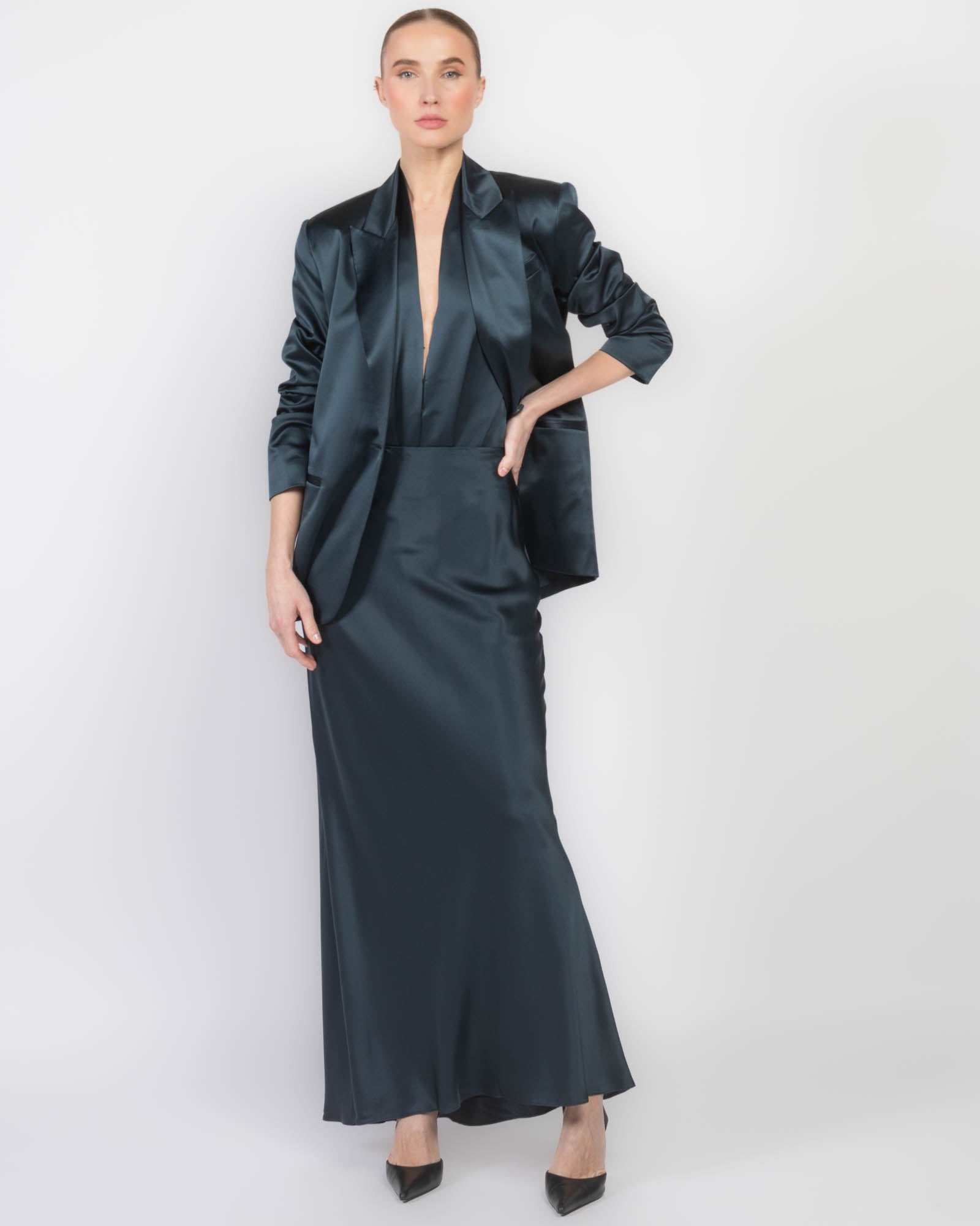 Oversized Silk Blazer