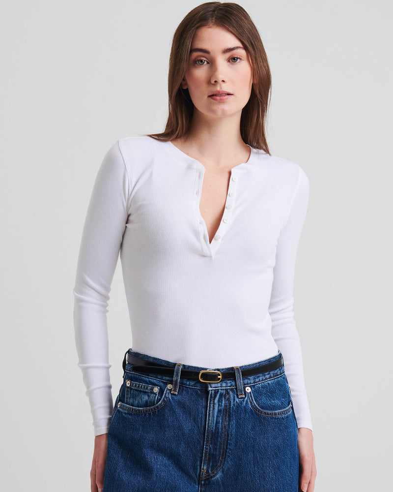 Long Sleeve Rib Henley