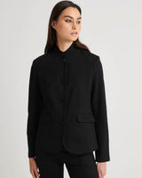 Ponte Collarless Single-Breasted Blazer