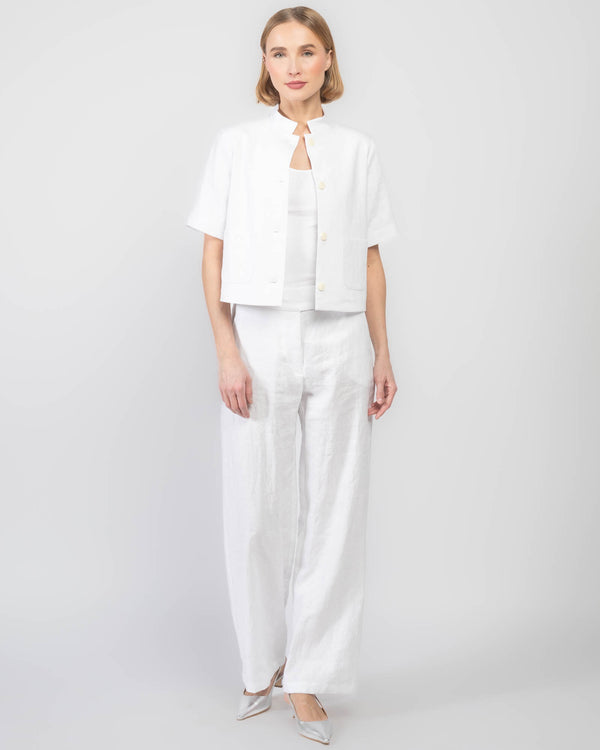 Short Sleeve Linen Jacket