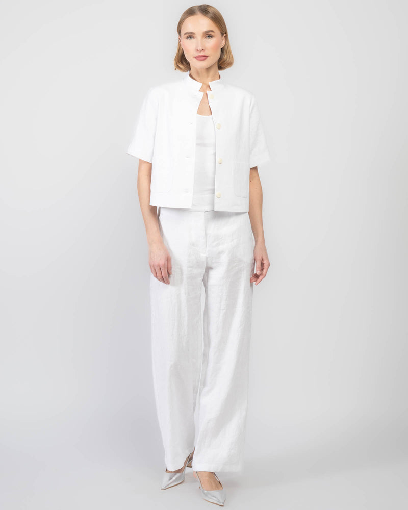 Short Sleeve Linen Jacket