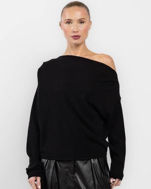 Long Sleeve Asymmetrical Drape Sweater