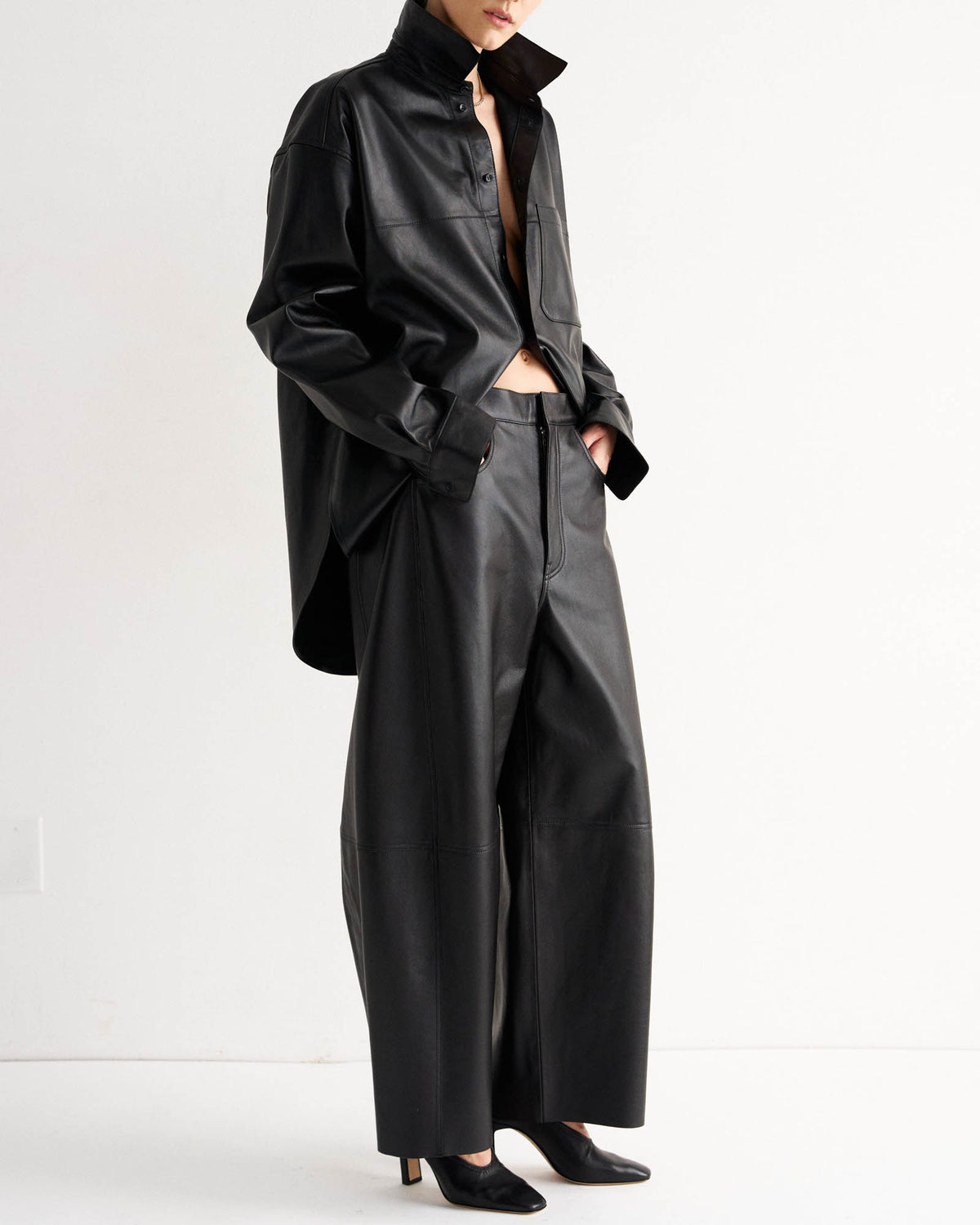 The Leather Sculpted Baggy Pant