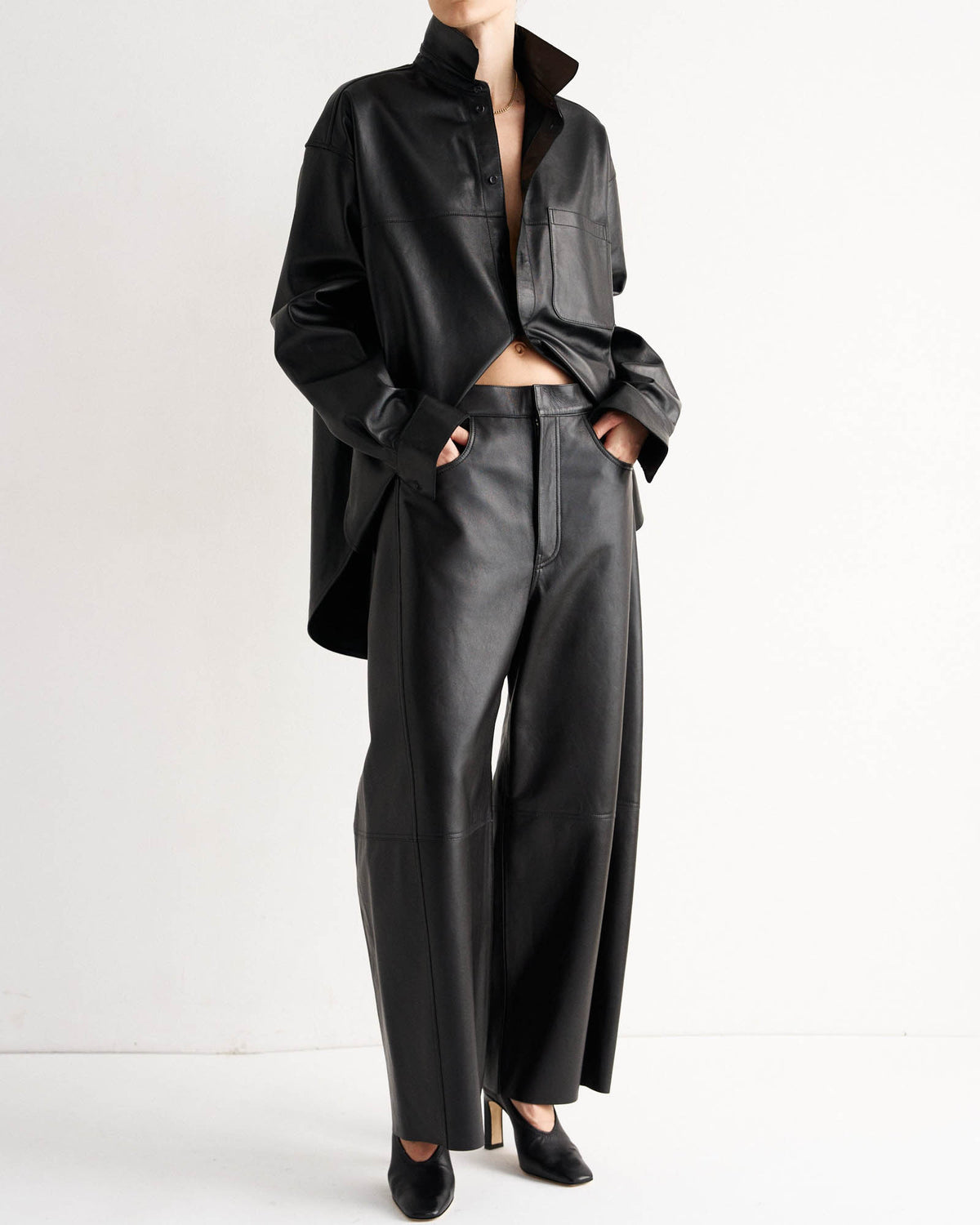 The Leather Sculpted Baggy Pant