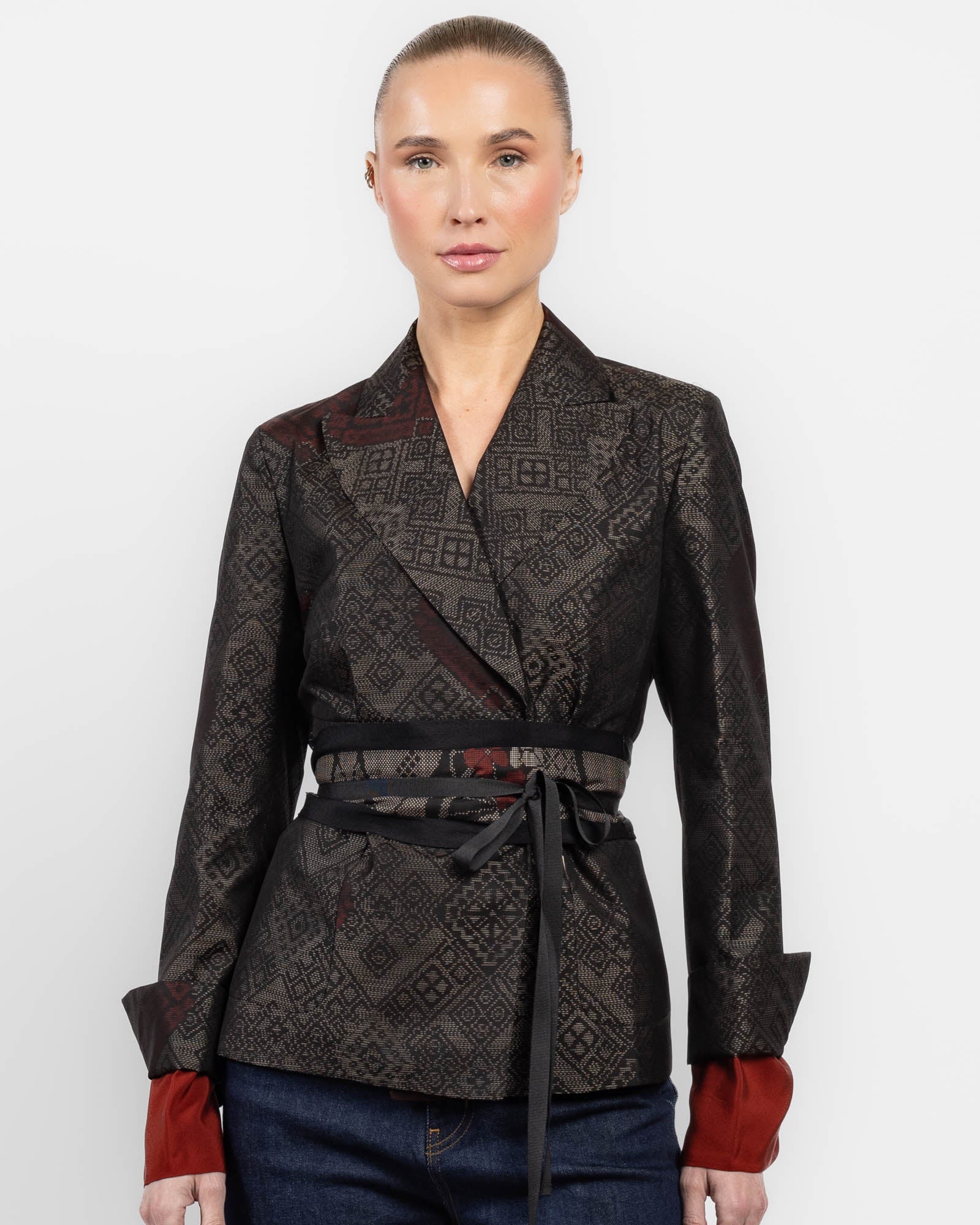 Veste croisée avec ceinture