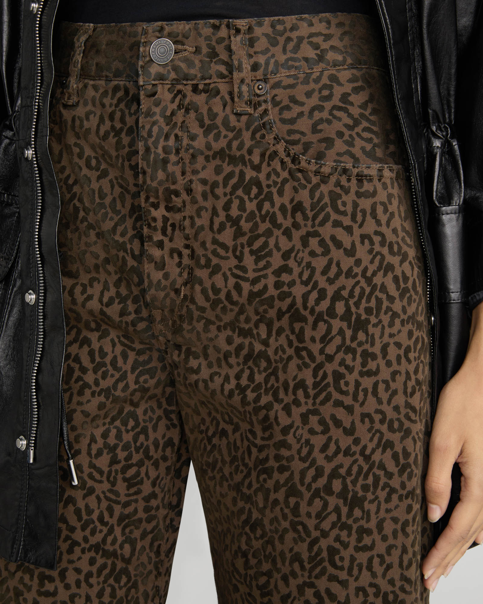 Bow Crop Flocked Jeans