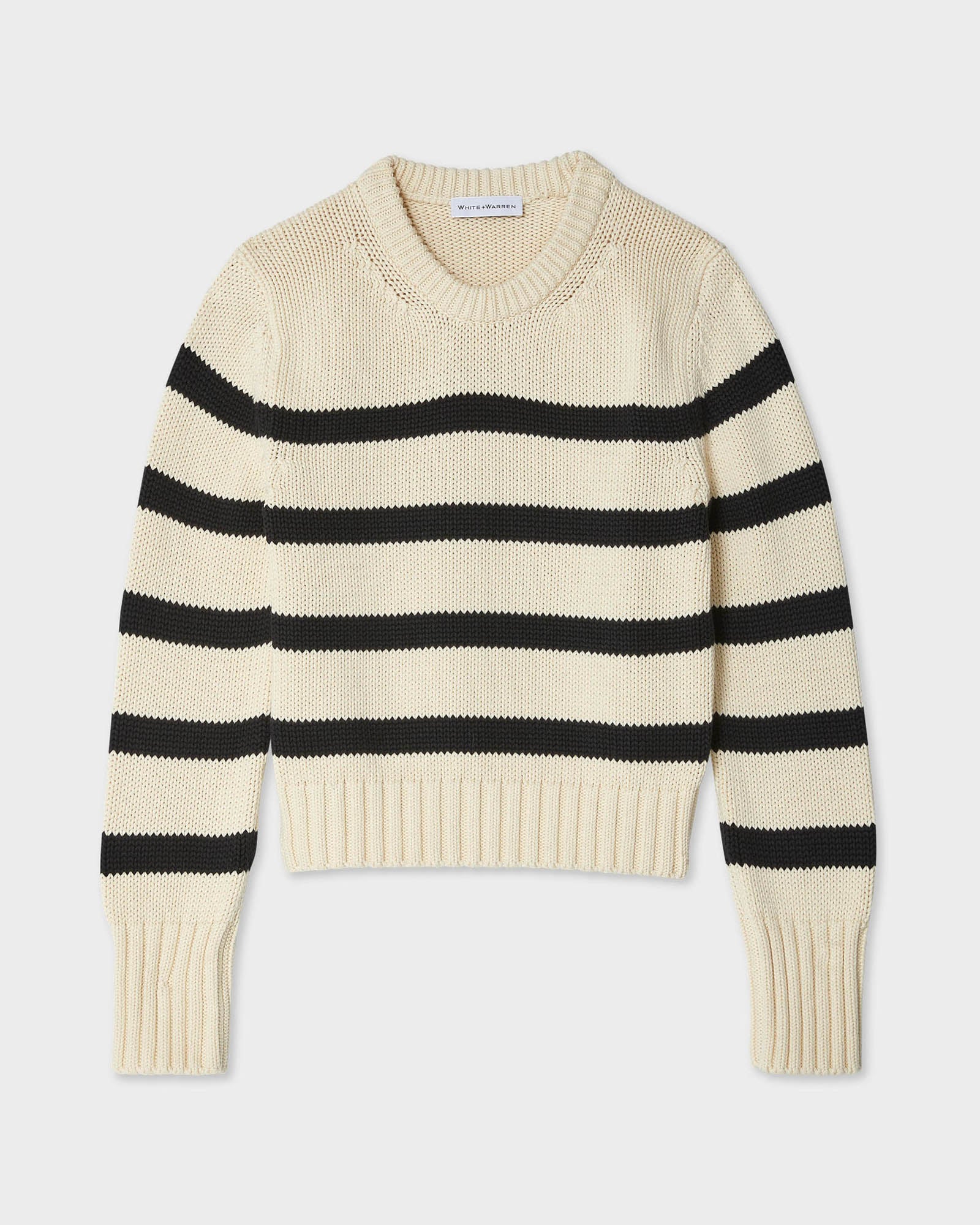 White and warren striped sweater top