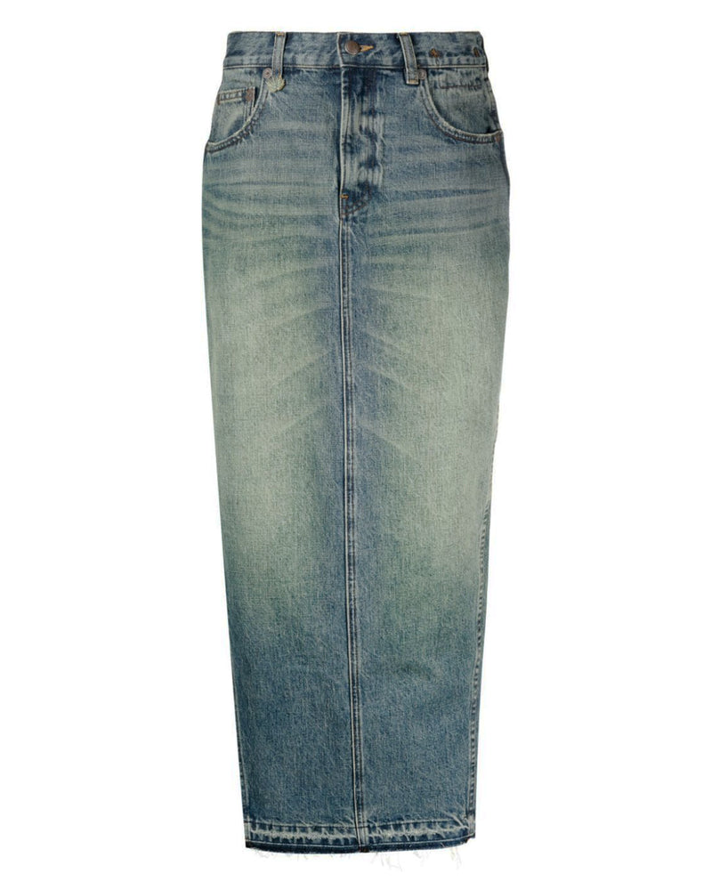 Side Slit Denim Skirt