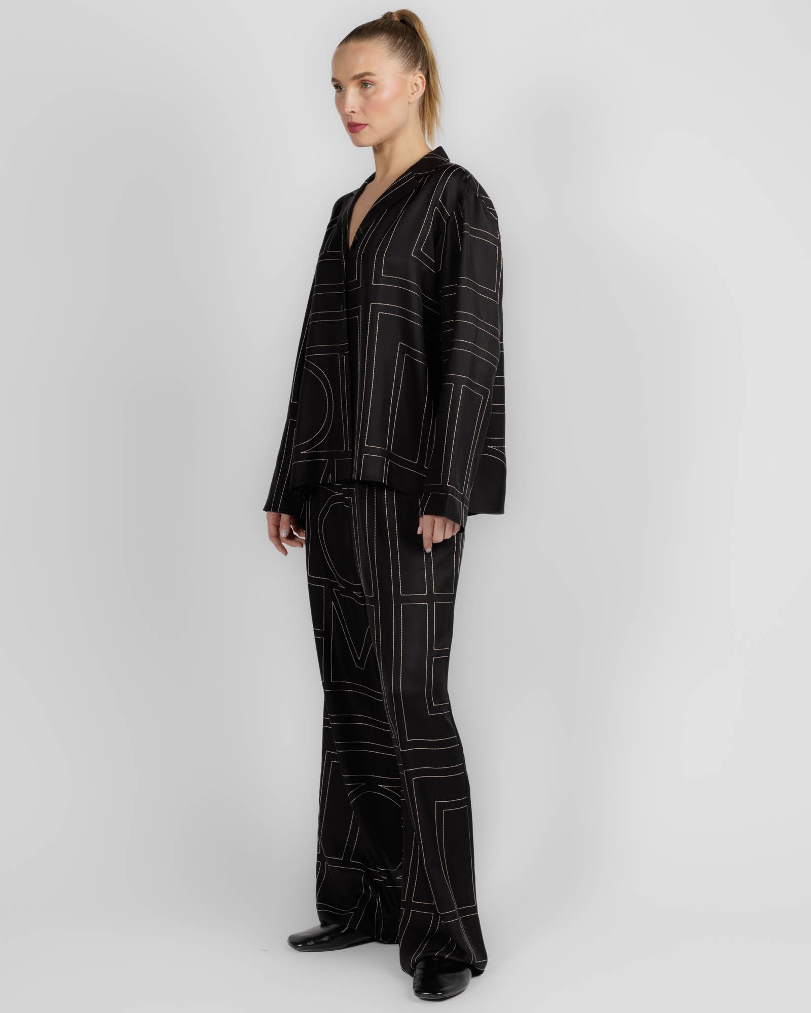 Monogram Silk PJ Top