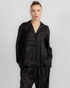 Monogram Silk PJ Top