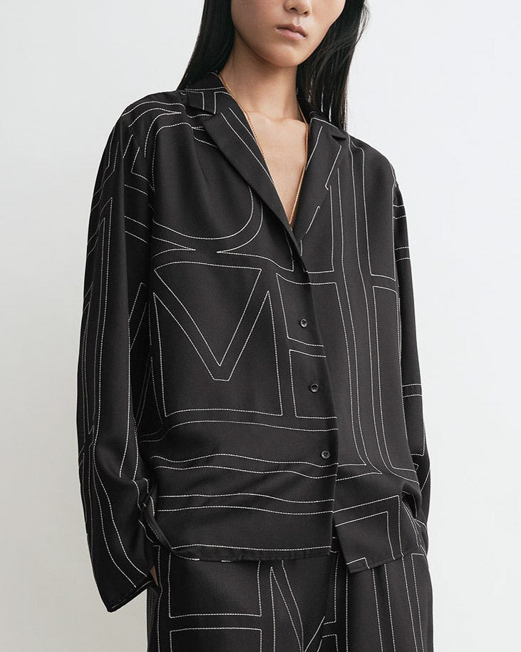 Monogram Silk PJ Top