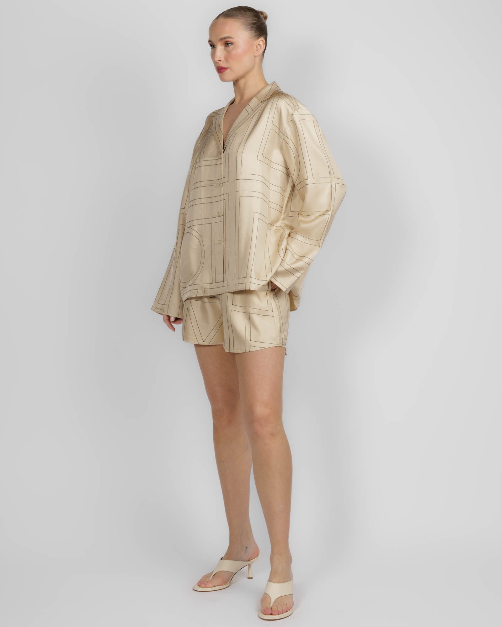 Monogram Silk PJ Top