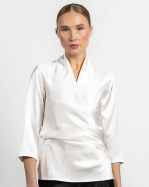 Three-Quarter Sleeve Wrap Top