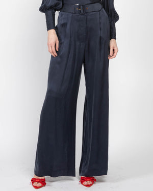 Silk Tuck Pants