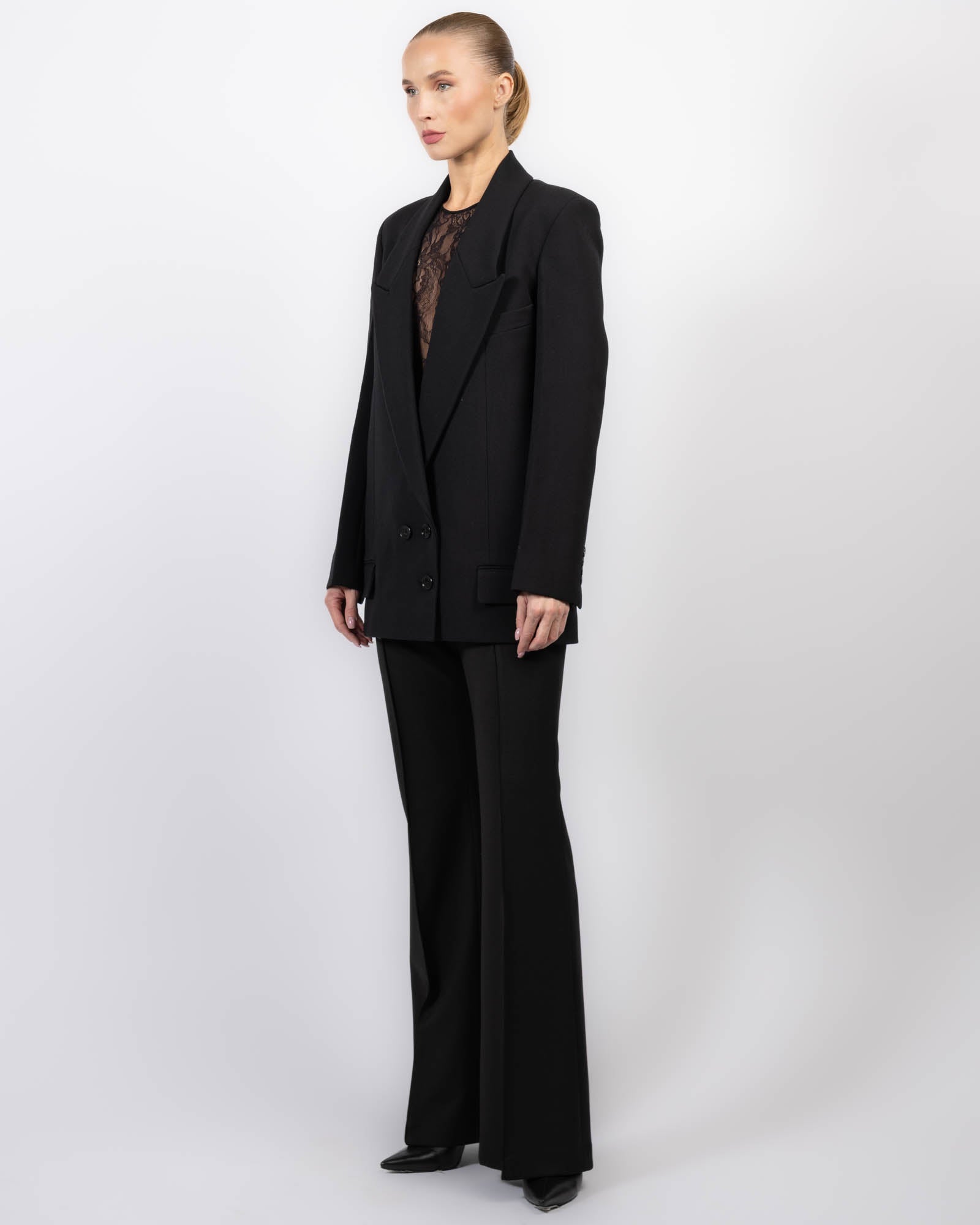 Veste longue à revers