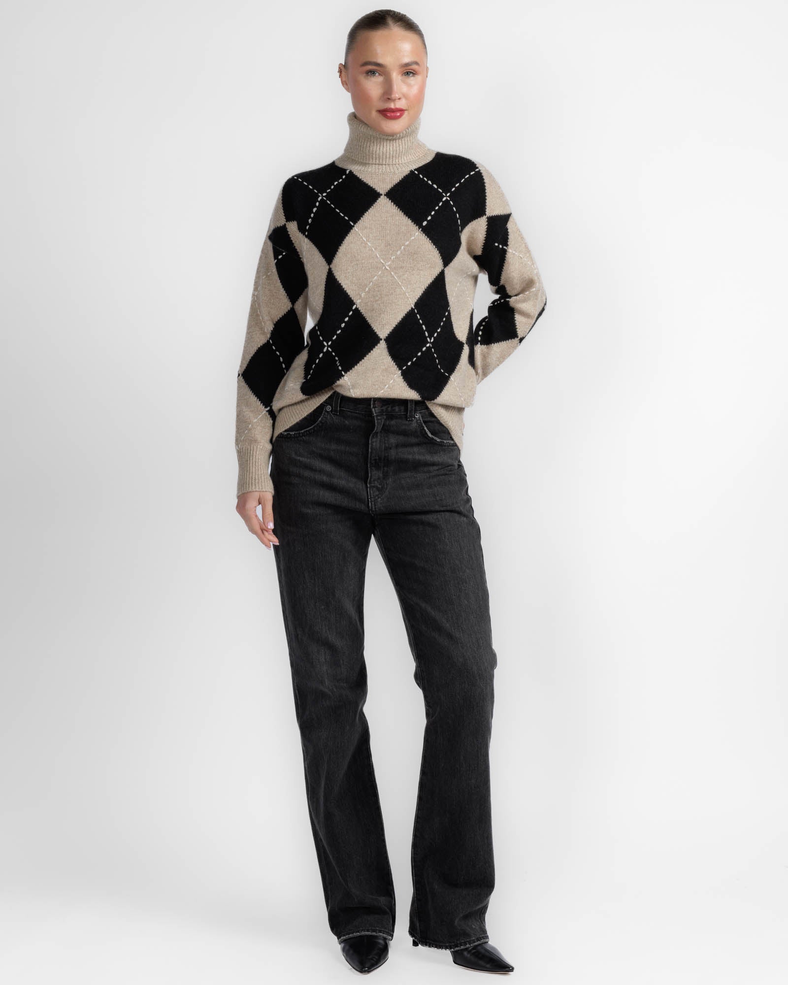 Argyle Turtleneck